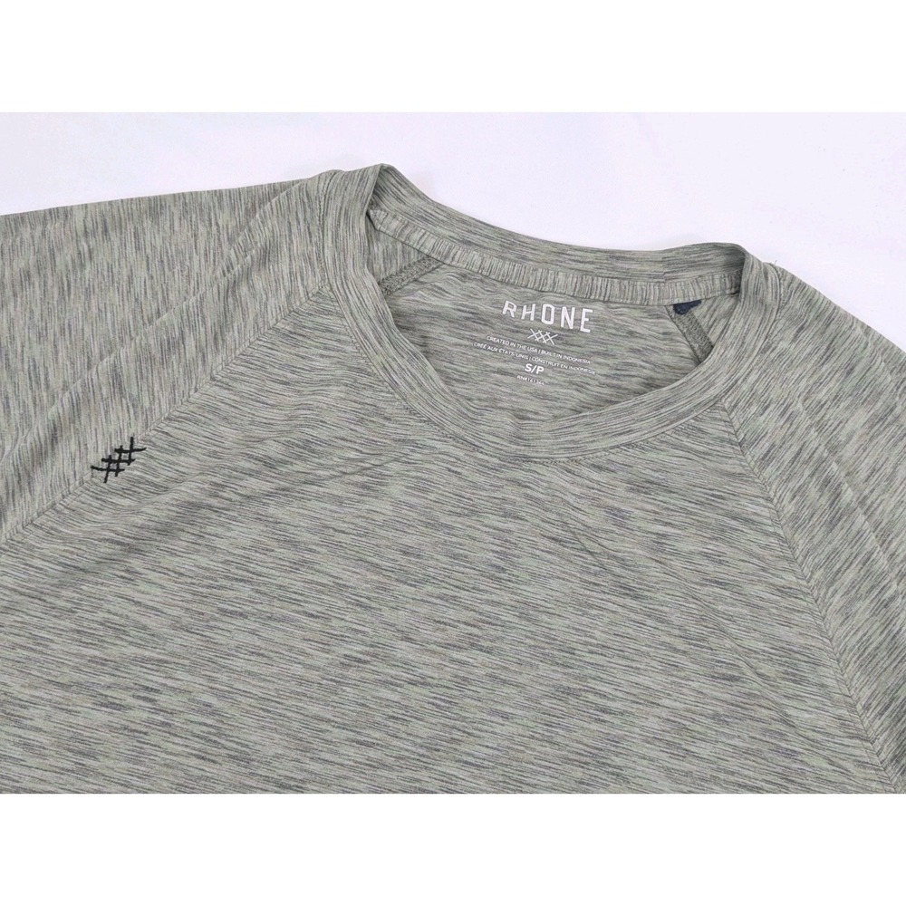 Rhone Shirt Mens Small Green Activewear Performance‎ Gym Tee Stretch Logo
